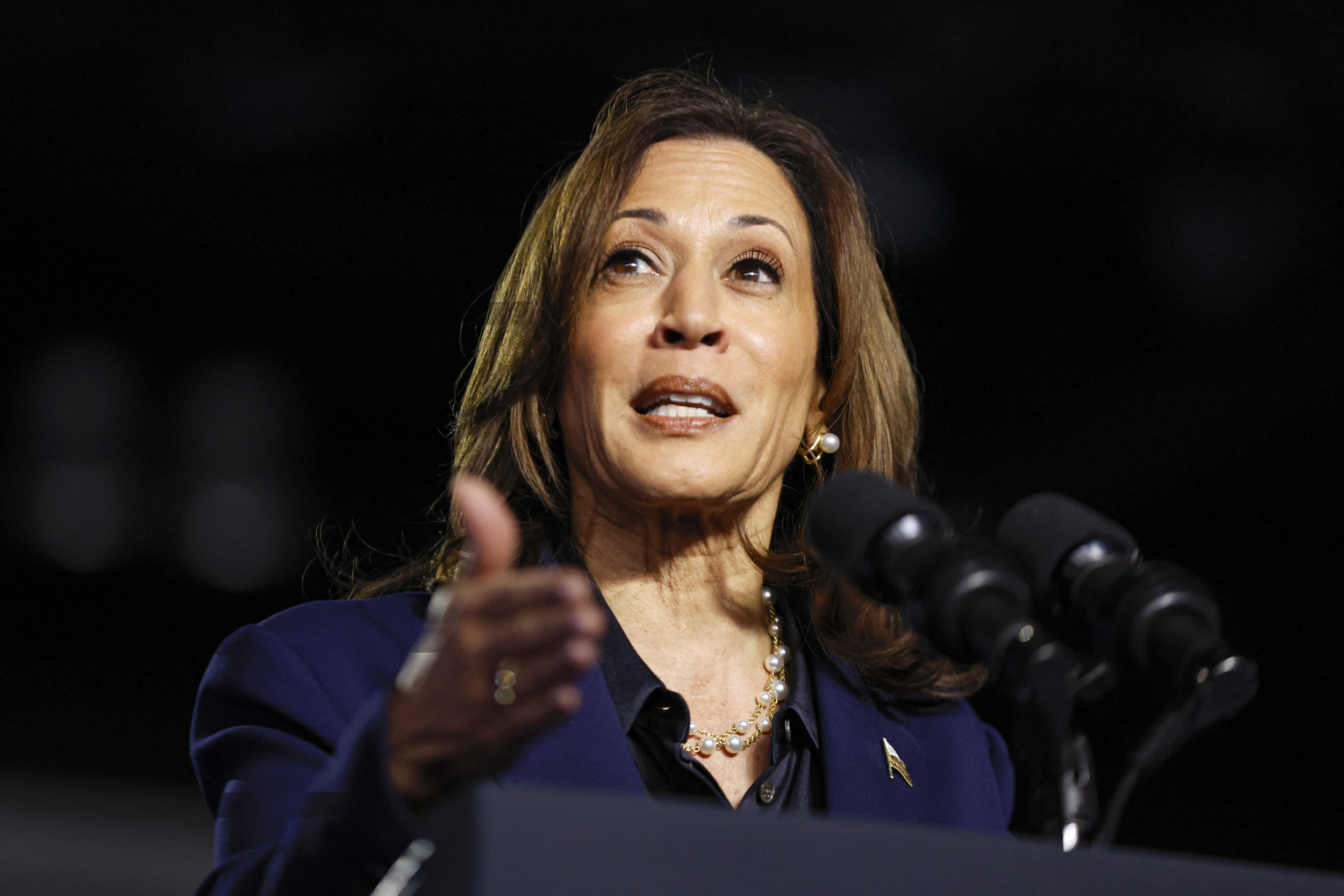 Photo: VP Kamala Harris speaks in Green Bay, Wisconsin. (Getty Images)